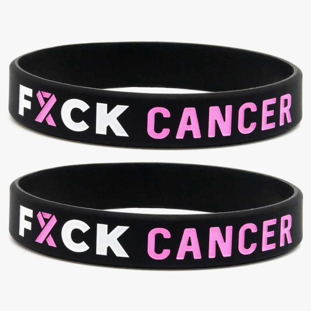 Black and Pink Cancer Awareness Bracelet